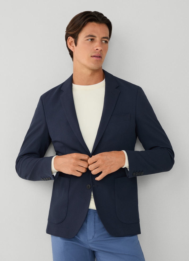 テクスチャード ニットジャケット / ネイビー – ヴァルカナイズ