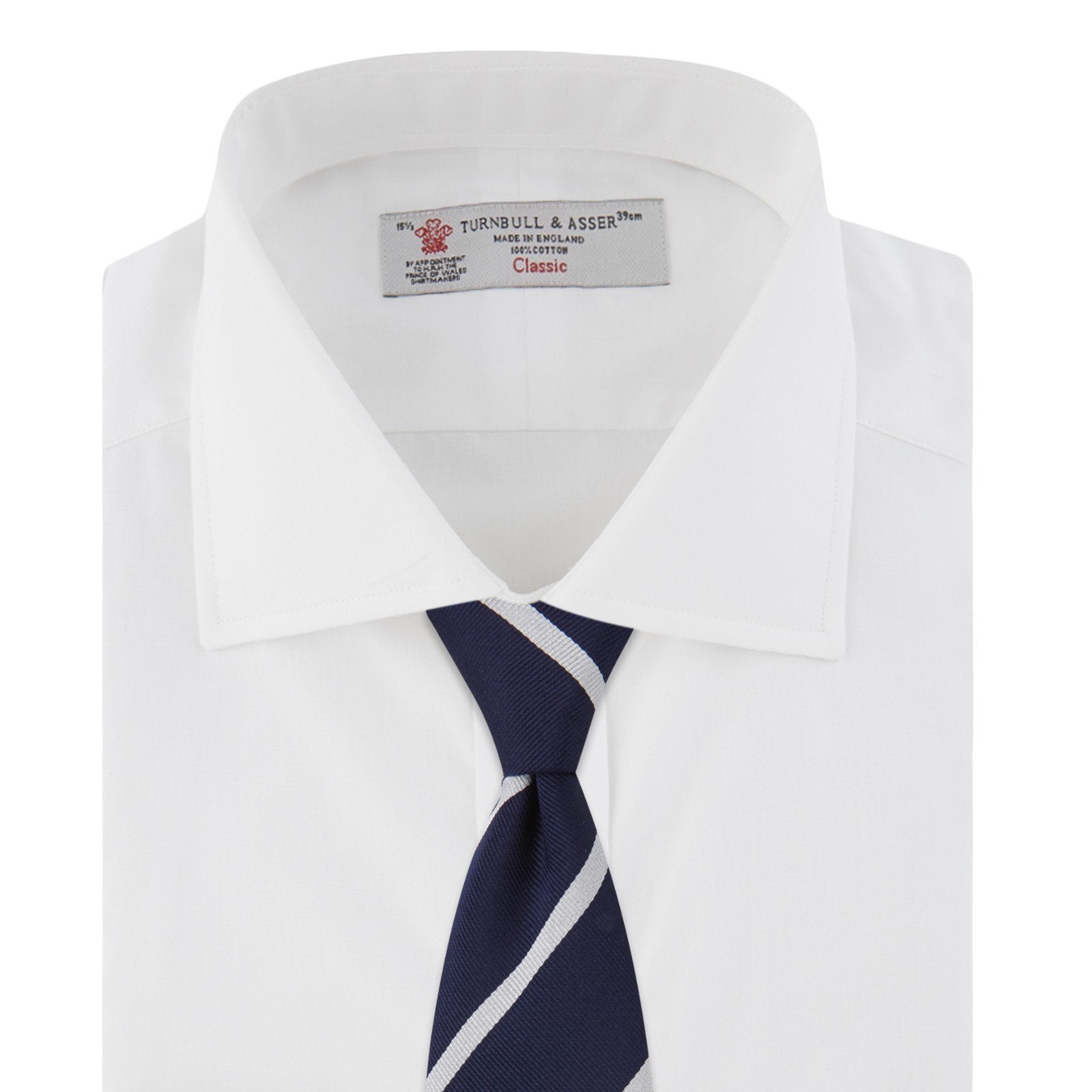 『007/ドクター・ノオ』コットンシャツ（2ボタン・ターンバックカフス）/ ホワイト