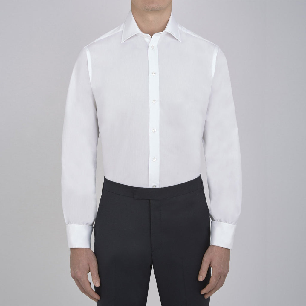 『007/ドクター・ノオ』コットンシャツ（2ボタン・ターンバックカフス）/ ホワイト