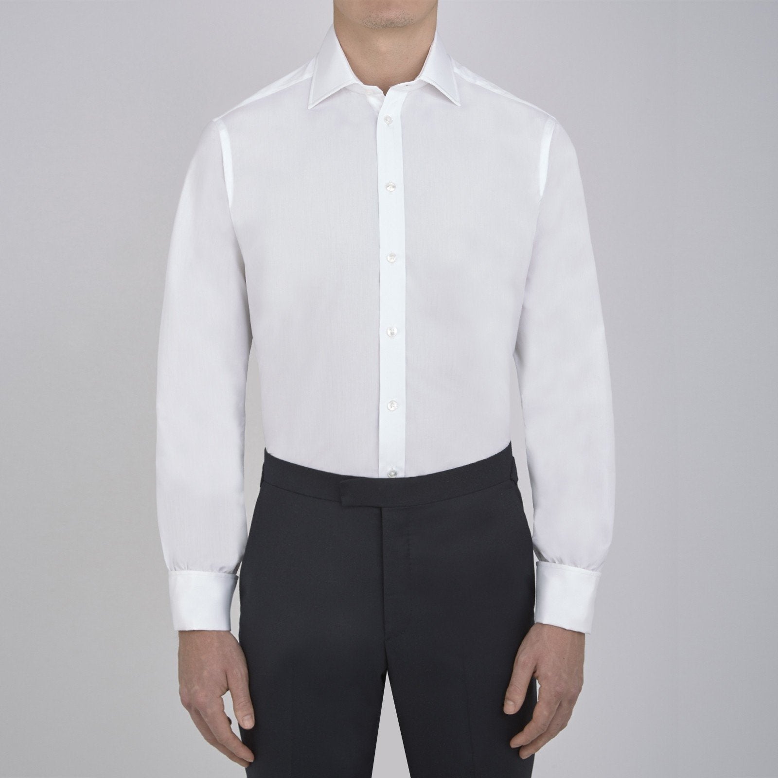 『007/ドクター・ノオ』コットンシャツ（2ボタン・ターンバックカフス）/ ホワイト