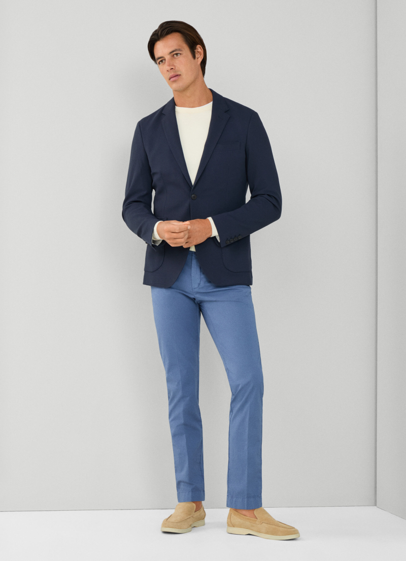 テクスチャード ニットジャケット / ネイビー