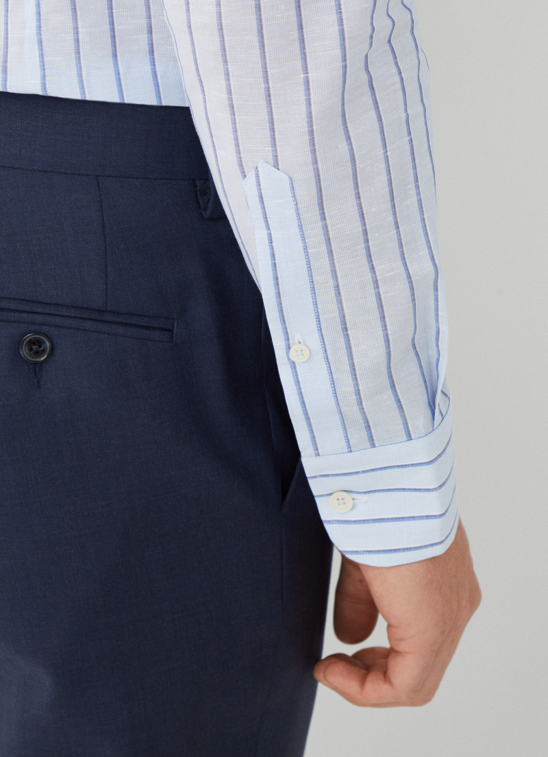スリムフィットストライプシャツ / ブルー