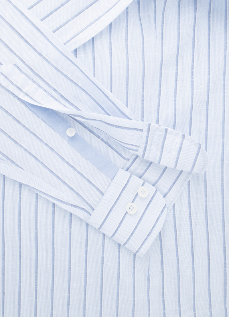 スリムフィットストライプシャツ / ブルー