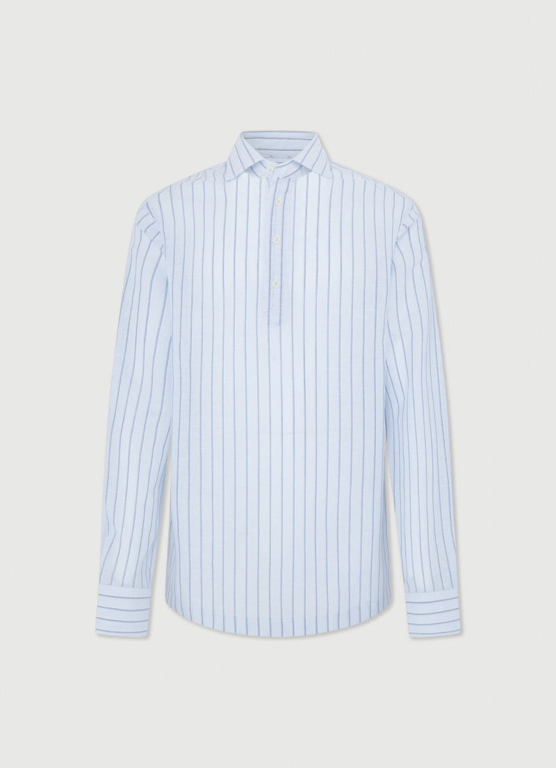 スリムフィットストライプシャツ / ブルー