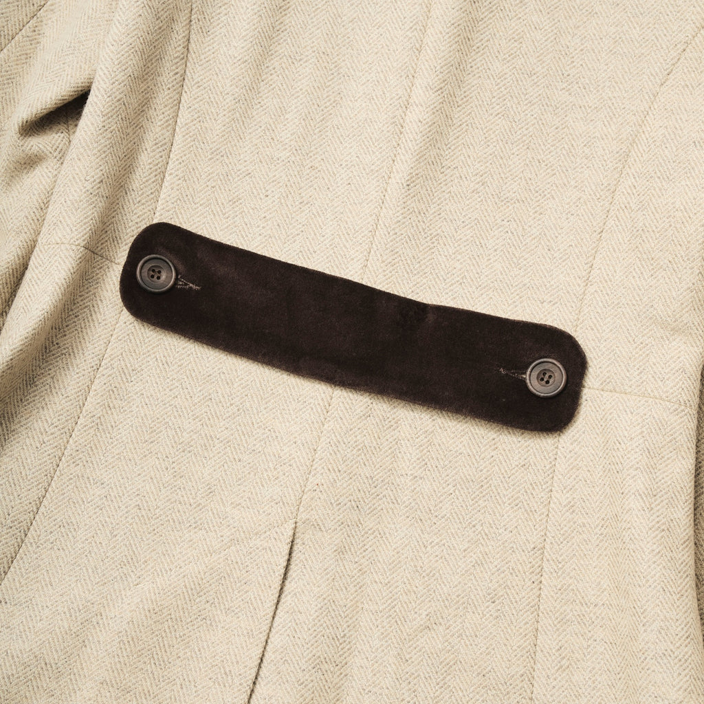 コントラストコート / ベージュ ヘリボーン