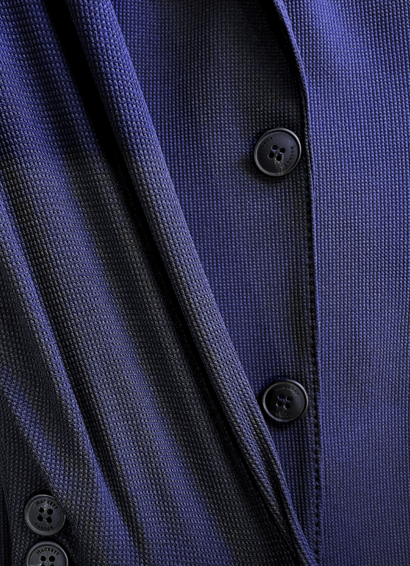 テクスチャード ニットジャケット / ネイビー