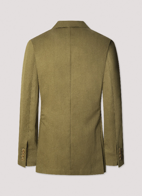 コットンリネンカジュアルブレザー / サファリグリーン