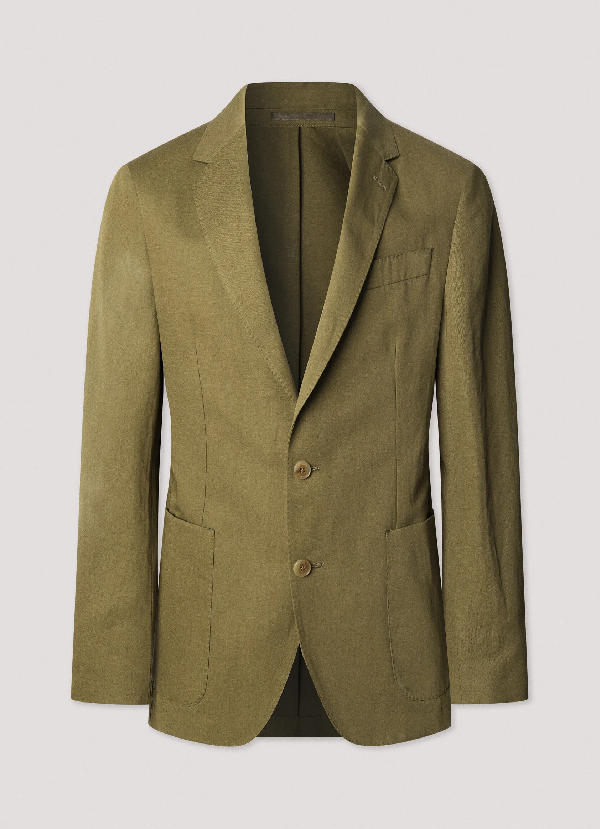 コットンリネンカジュアルブレザー / サファリグリーン