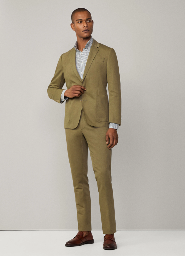 コットンリネンカジュアルブレザー / サファリグリーン