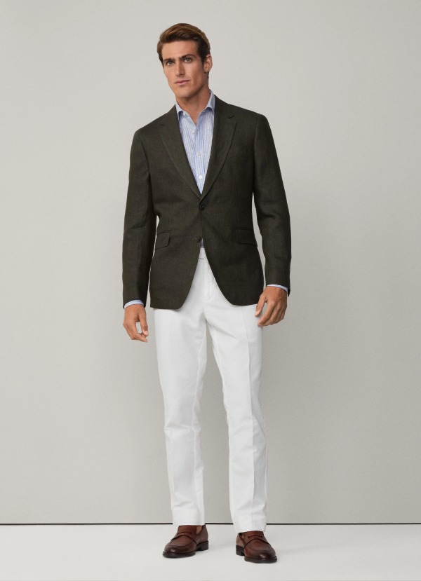 リネンデレーヴホップサックブレザー / カーキ