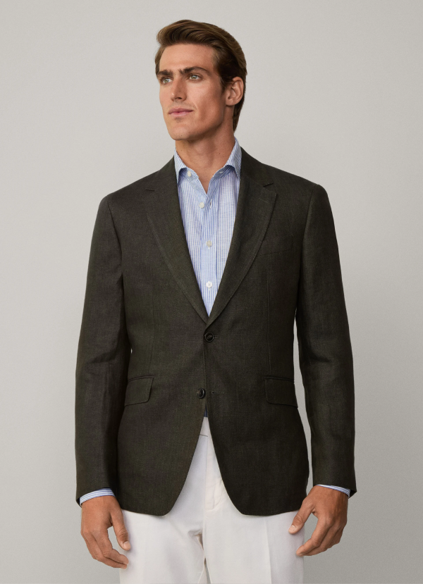 リネンデレーヴホップサックブレザー / カーキ