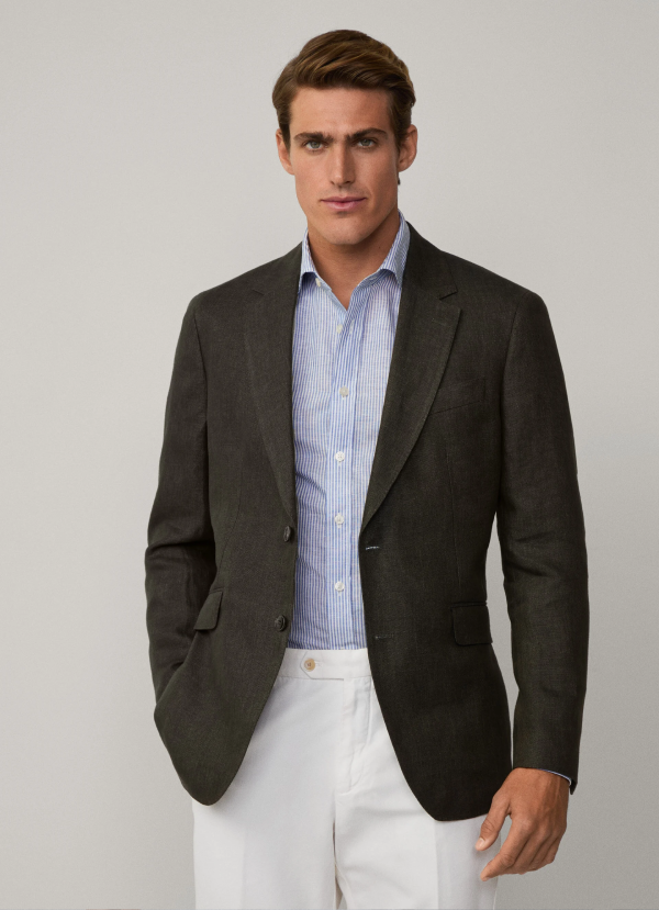 リネンデレーヴホップサックブレザー / カーキ