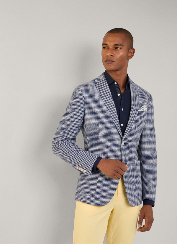 ムーリンハウンドトゥースブレザー / ネイビー