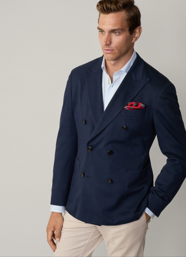 ジャージーダブルブレストブレザー / ネイビー