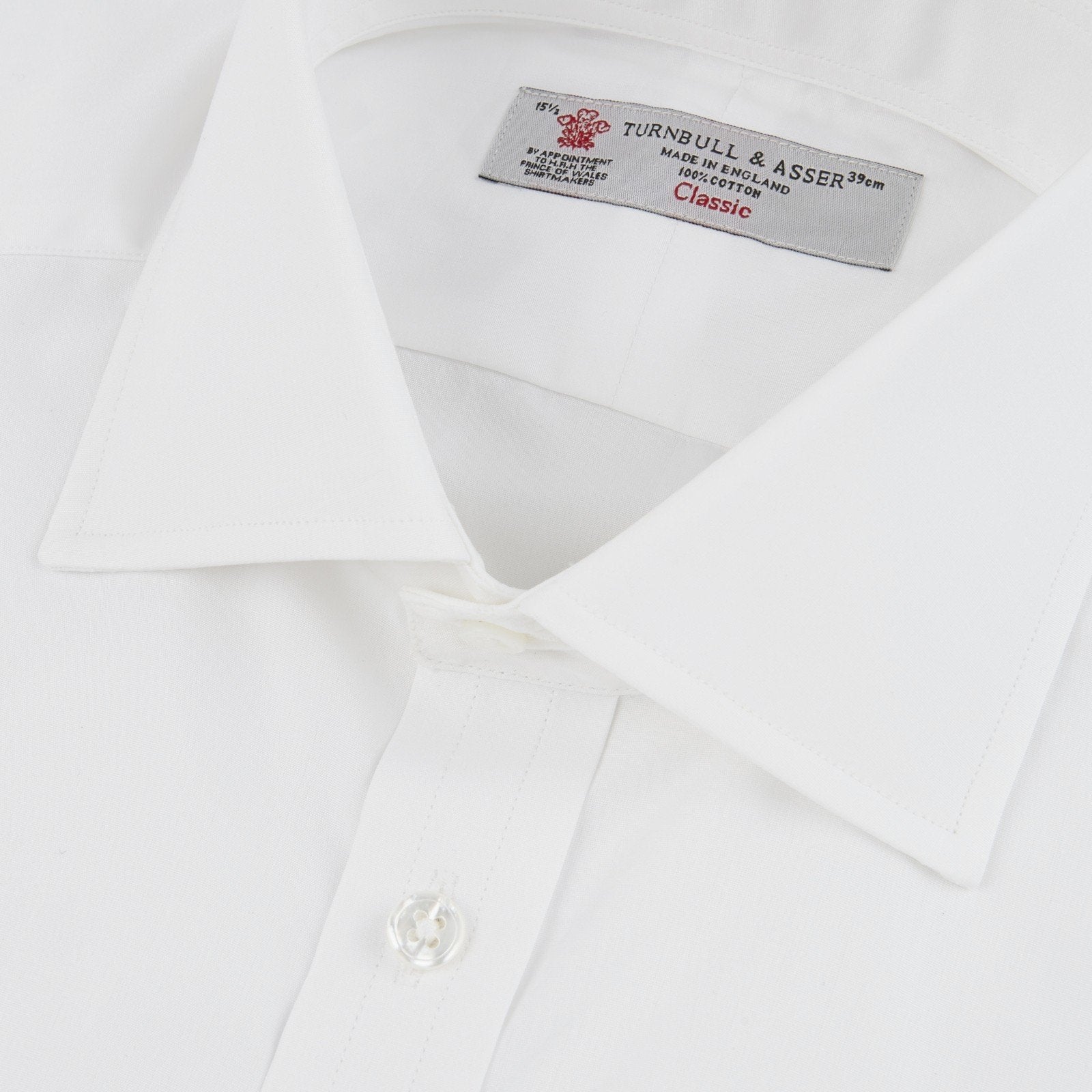 『007/ドクター・ノオ』コットンシャツ（2ボタン・ターンバックカフス）/ ホワイト