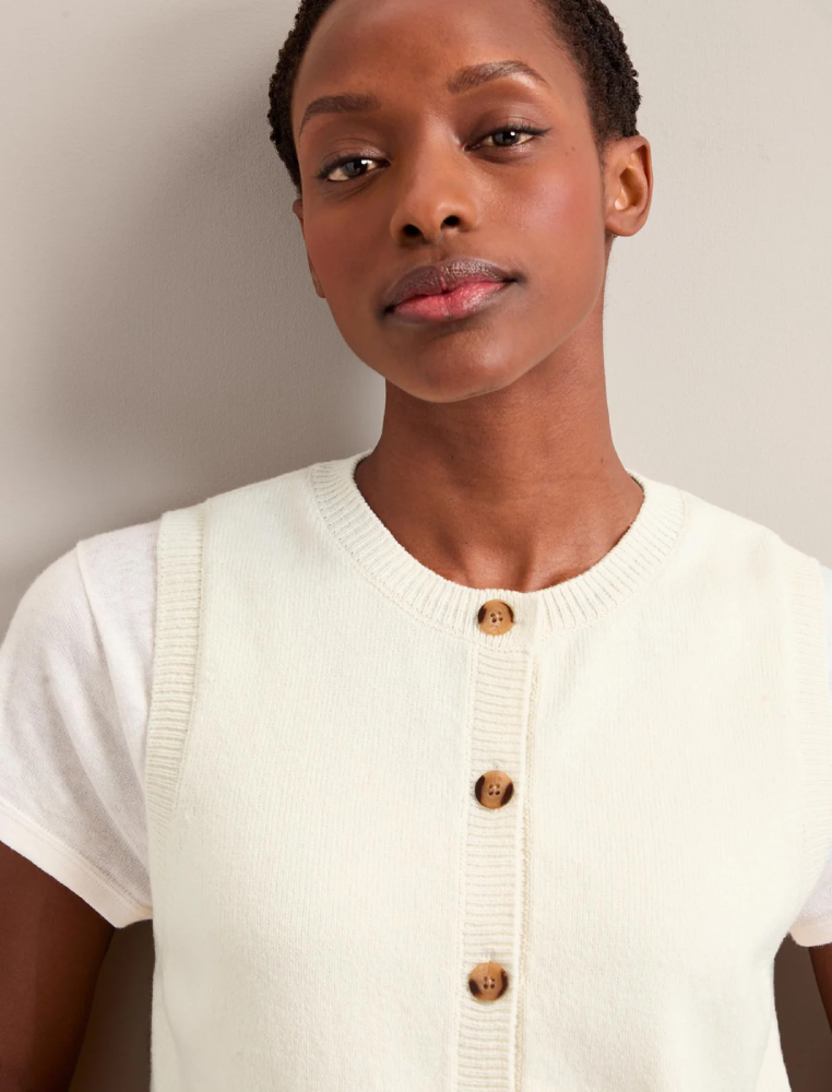 Wesley コットンブレンド ウエストコート / クリーム