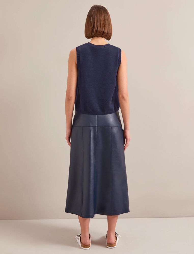 Wesley コットンブレンド ウエストコート / ネイビー