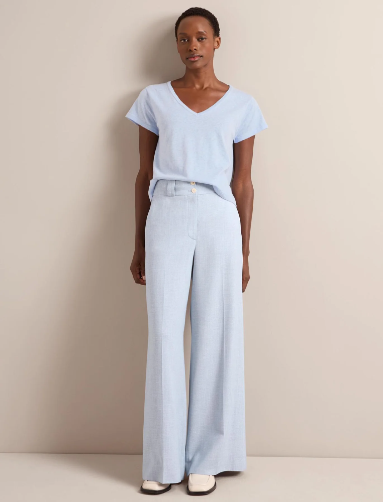 Tyler リネンブレンド トラウザー / ペールブルー