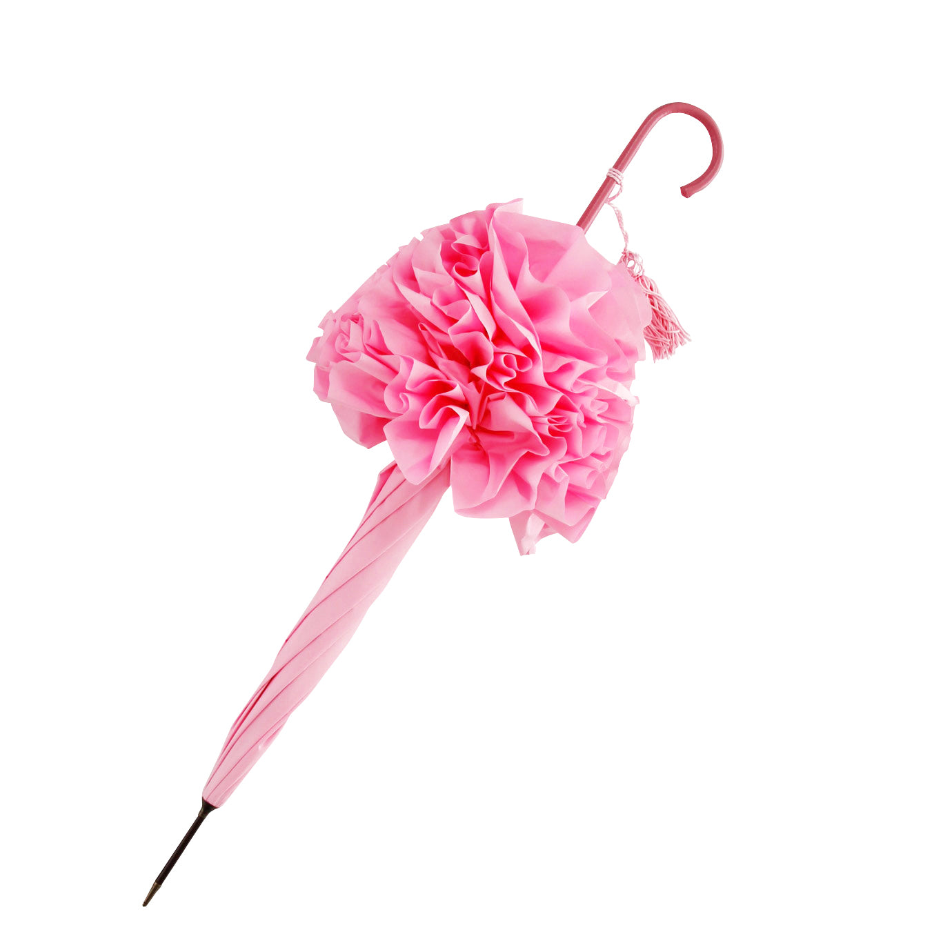 レディース フリル 長傘 / ピンク