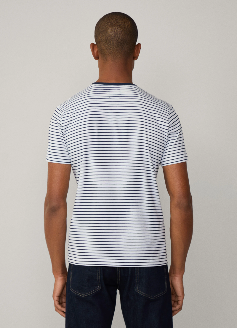 クラシックフィットジャージーストライプTシャツ / オプティックホワイト