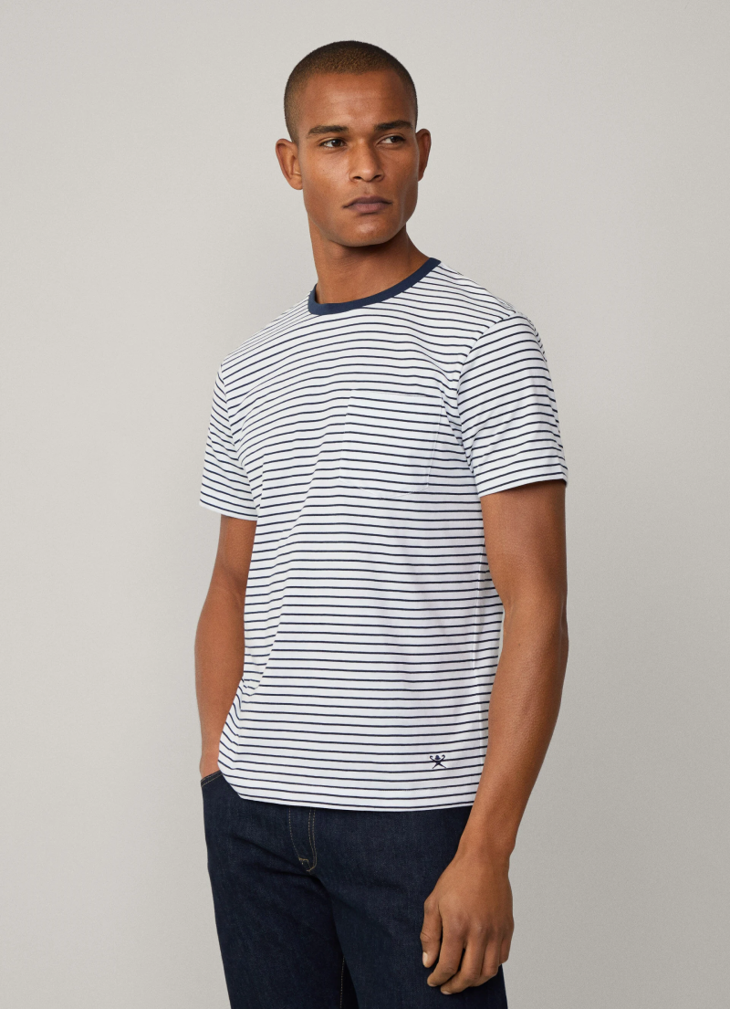 クラシックフィットジャージーストライプTシャツ / オプティックホワイト