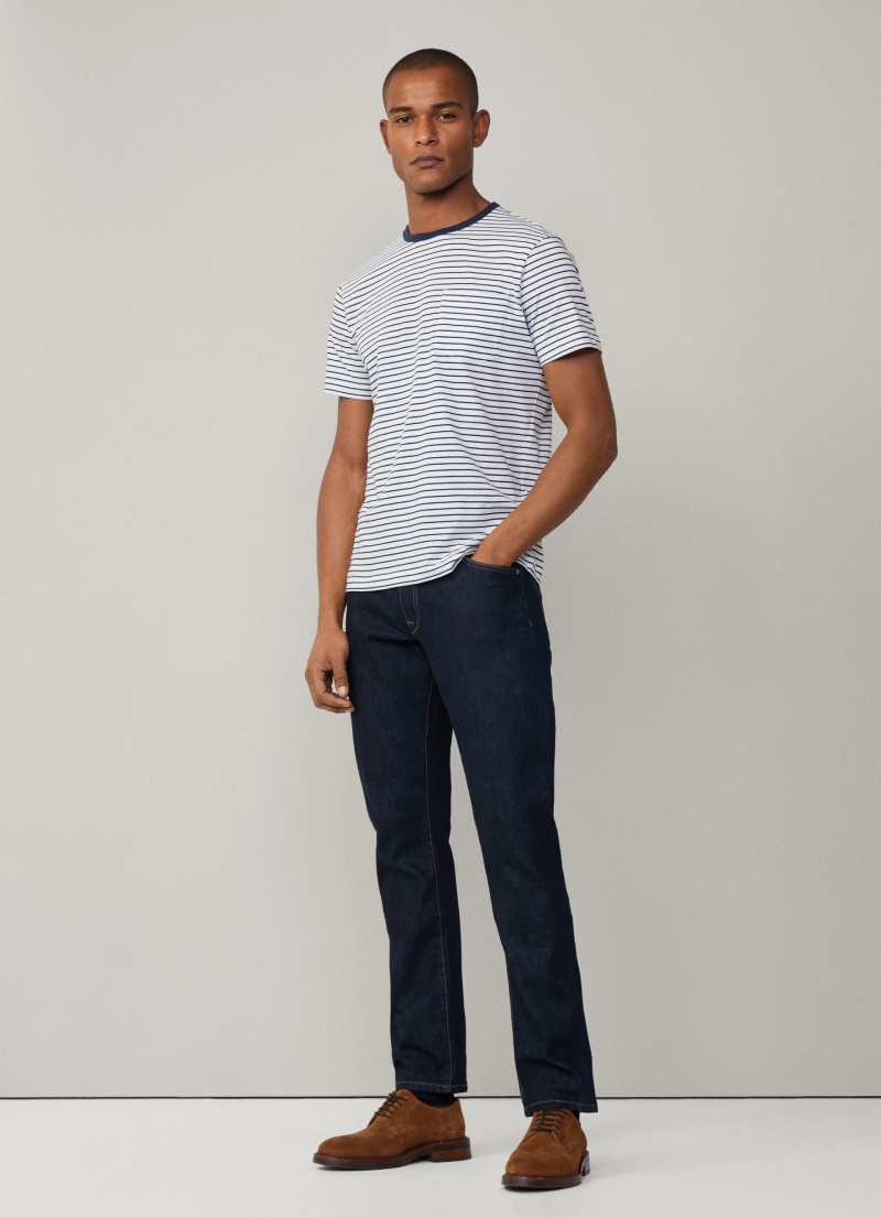 クラシックフィットジャージーストライプTシャツ / オプティックホワイト