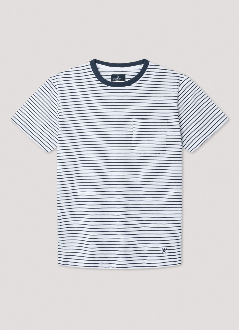 クラシックフィットジャージーストライプTシャツ / オプティックホワイト