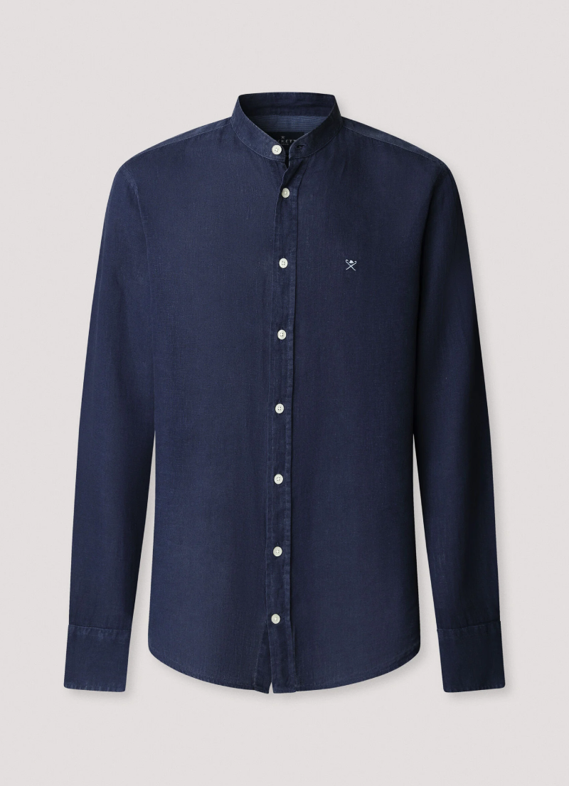 テーラードフィット リネンポーターシャツ / インクブルー