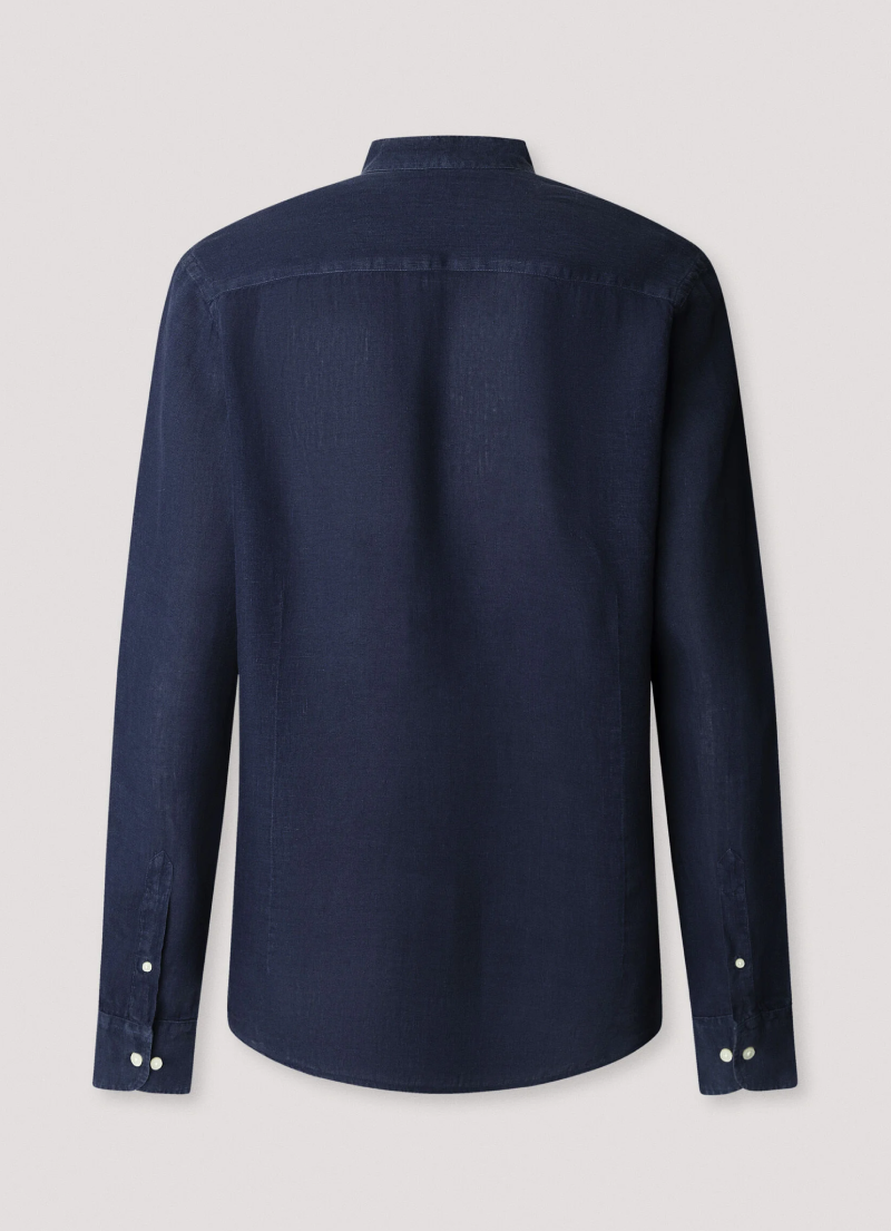 テーラードフィット リネンポーターシャツ / インクブルー