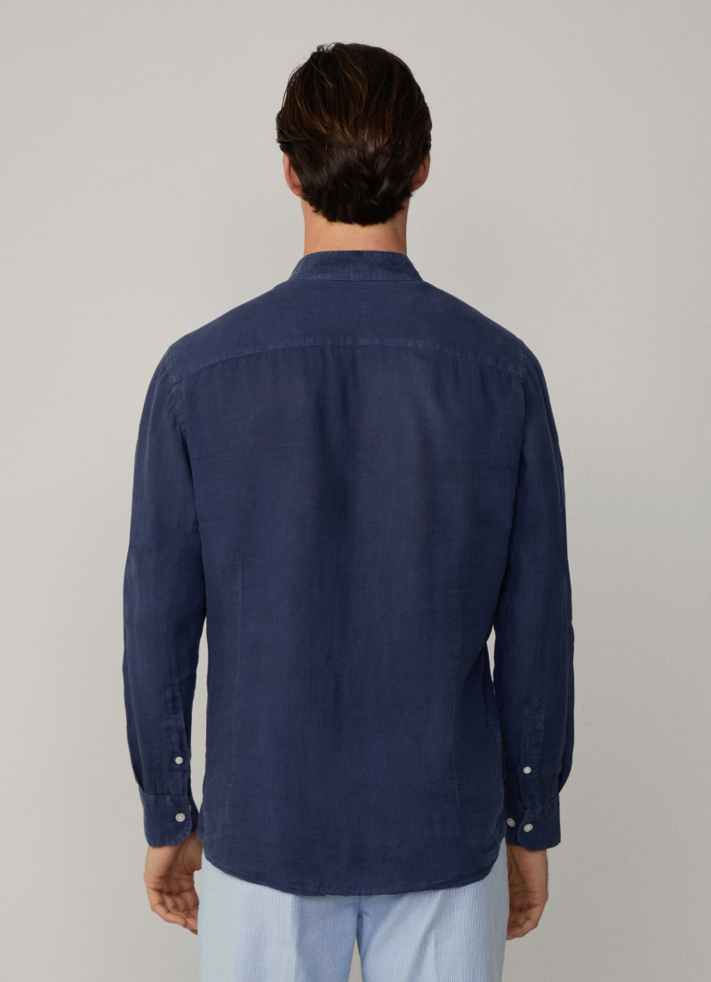 テーラードフィット リネンポーターシャツ / インクブルー