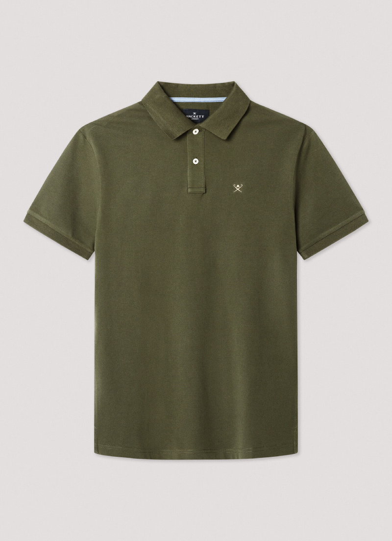 スリムフィット半袖ピケポロ / タイムグリーン