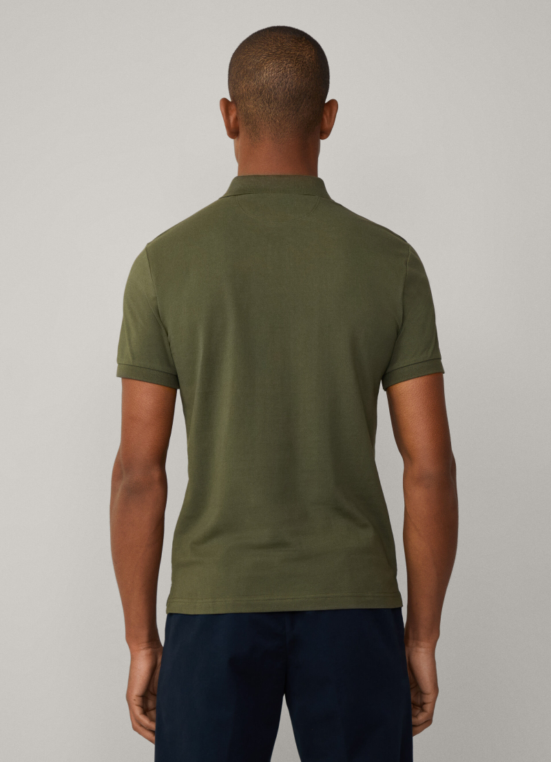 スリムフィット半袖ピケポロ / タイムグリーン