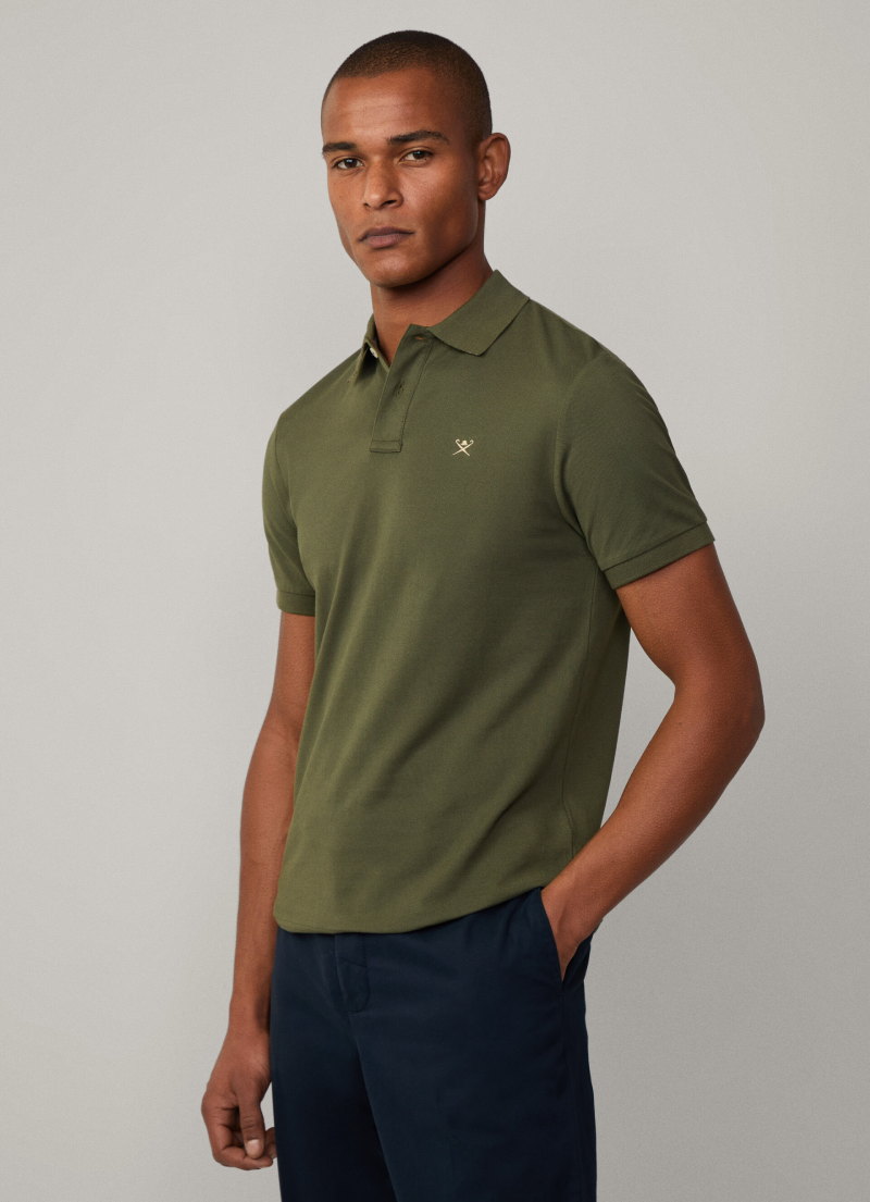 スリムフィット半袖ピケポロ / タイムグリーン