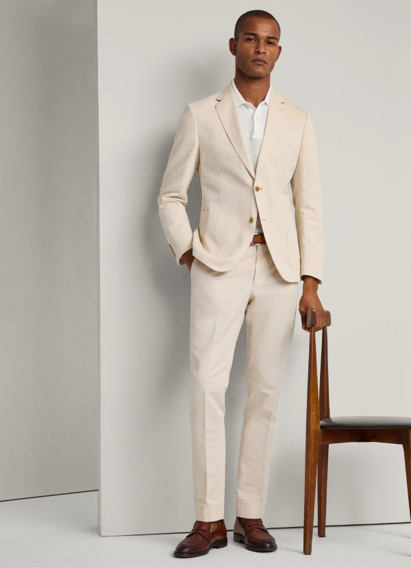 スリムフィットケンジントンコットントラウザー / オフホワイト