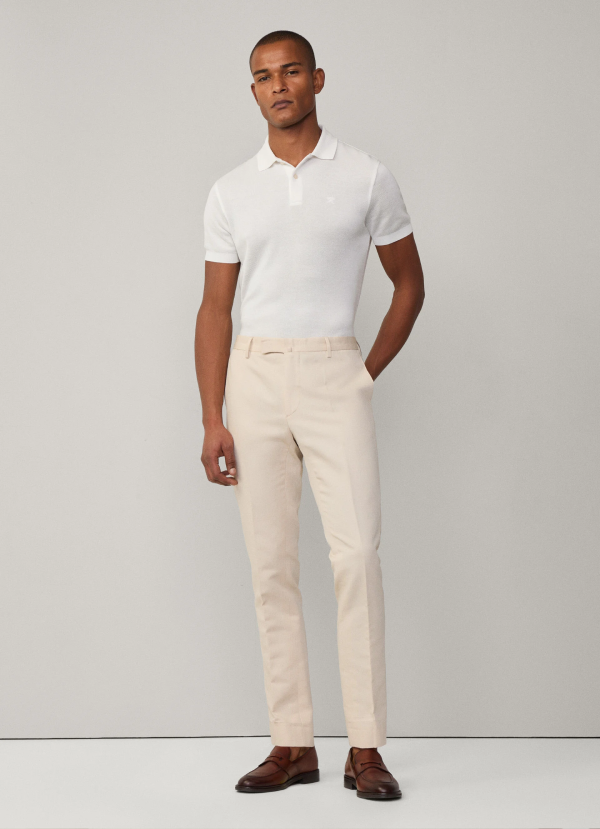 スリムフィットケンジントンコットントラウザー / オフホワイト