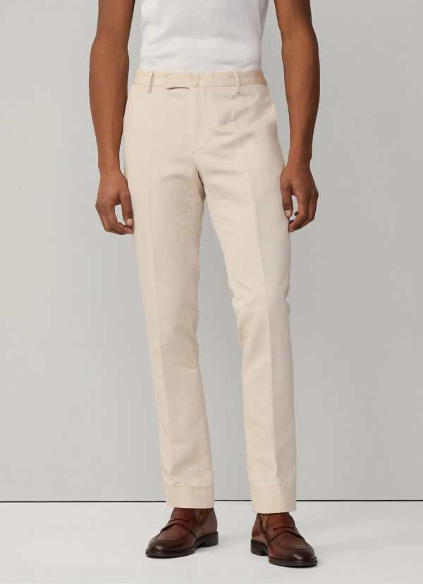 スリムフィットケンジントンコットントラウザー / オフホワイト