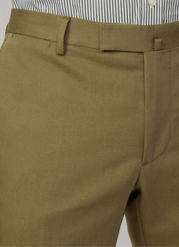 スリムフィットケンジントンコットントラウザー / サファリグリーン