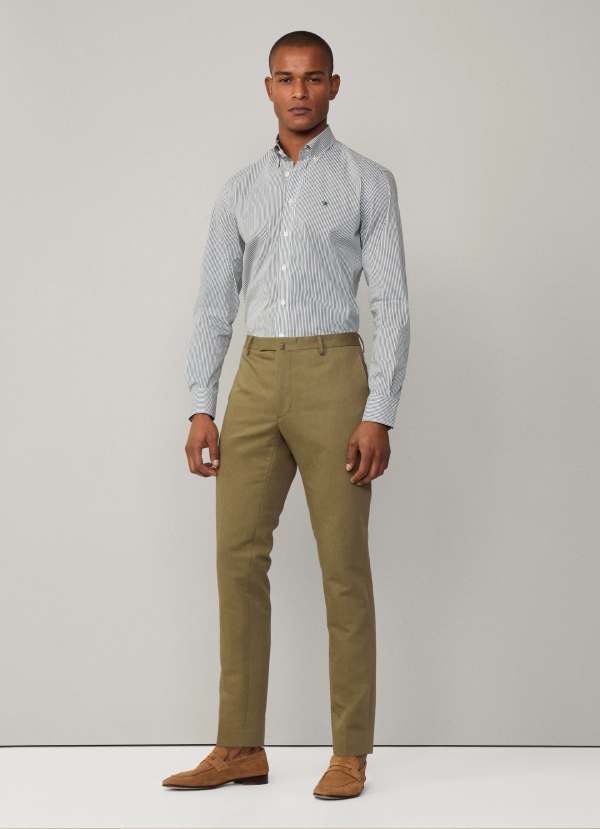 スリムフィットケンジントンコットントラウザー / サファリグリーン