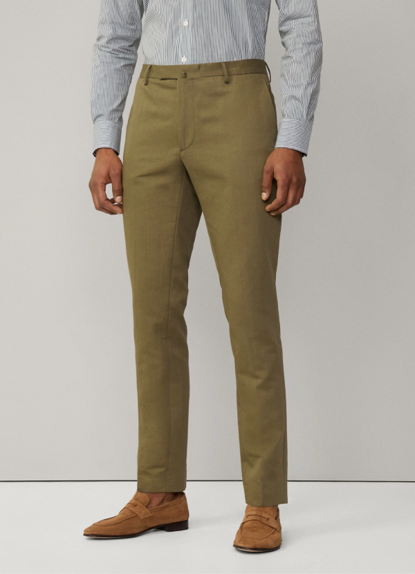 スリムフィットケンジントンコットントラウザー / サファリグリーン