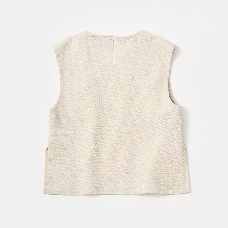 Coolmax シアサッカートップス / クリームホワイト