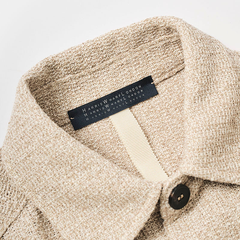 バイカラーフリゼ シャツジャケット/ ホワイト・ベージュ