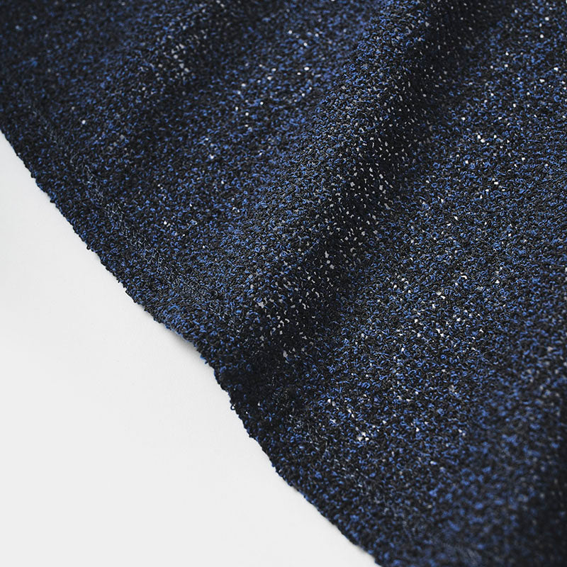 バイカラーフリゼ シャツジャケット/ ブルー・ブラック