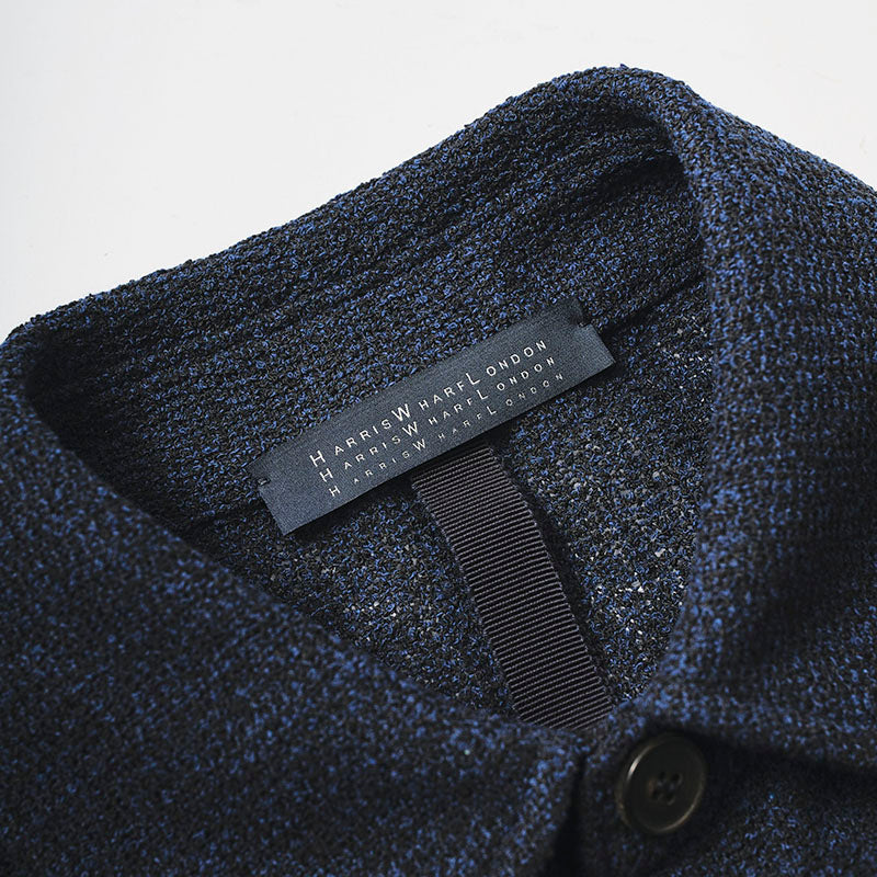 バイカラーフリゼ シャツジャケット/ ブルー・ブラック