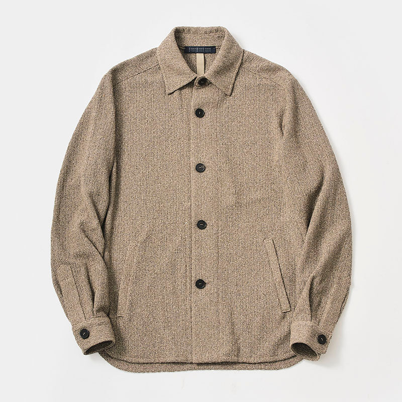 バイカラーフリゼ シャツジャケット/ トープ