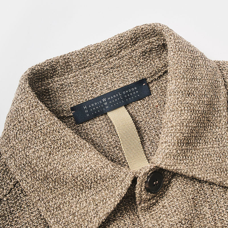 バイカラーフリゼ シャツジャケット/ トープ