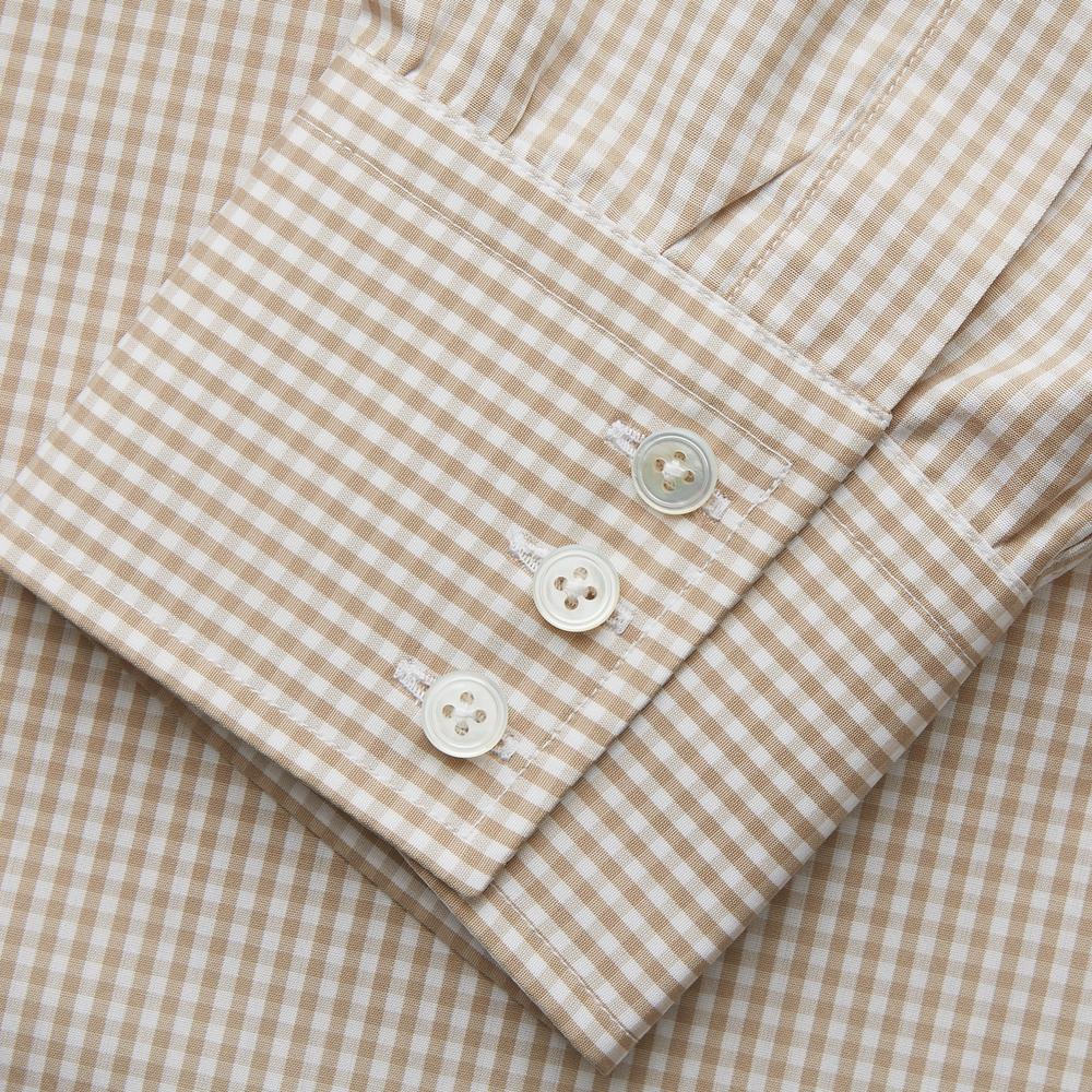 ギンガムチェック レギュラーフィットシャツ / ベージュ