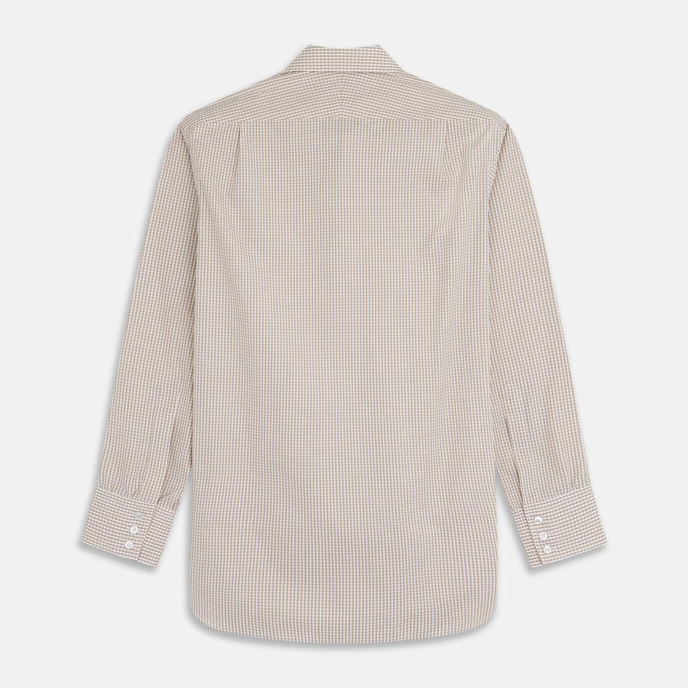 ギンガムチェック レギュラーフィットシャツ / ベージュ