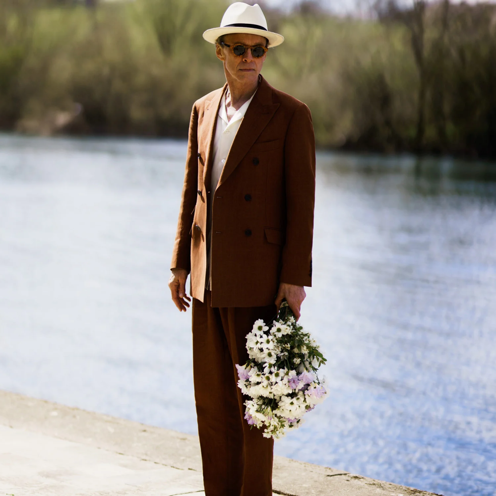 リネン ウール シルク バーティー ブレザー / レッド