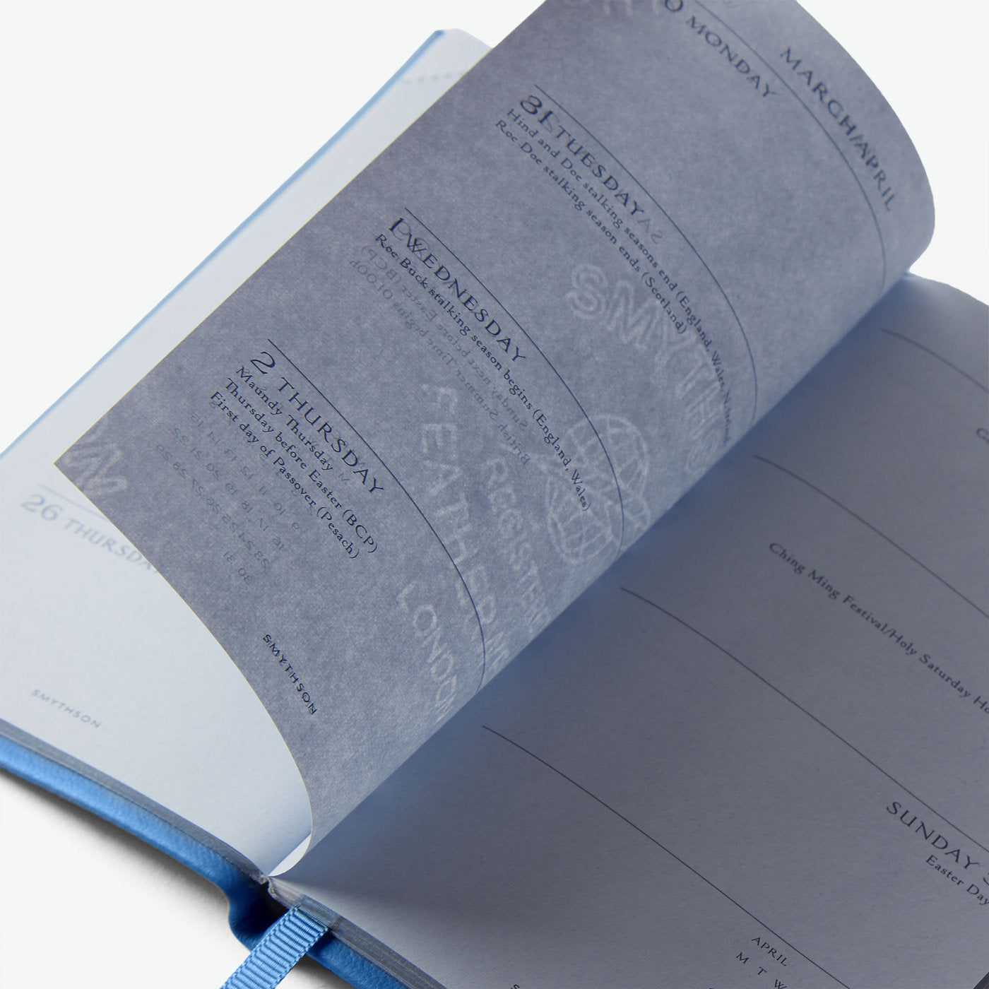 2026年 Panamaレザー ポケット付きウィークリーダイアリー / ナイルブルー