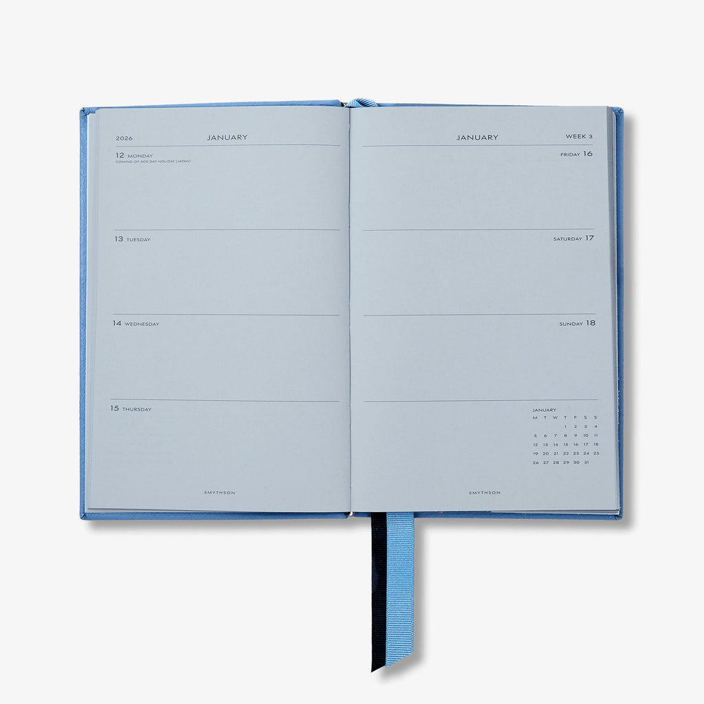 2026年 Panamaレザー チェルシーダイアリー / ナイルブルー